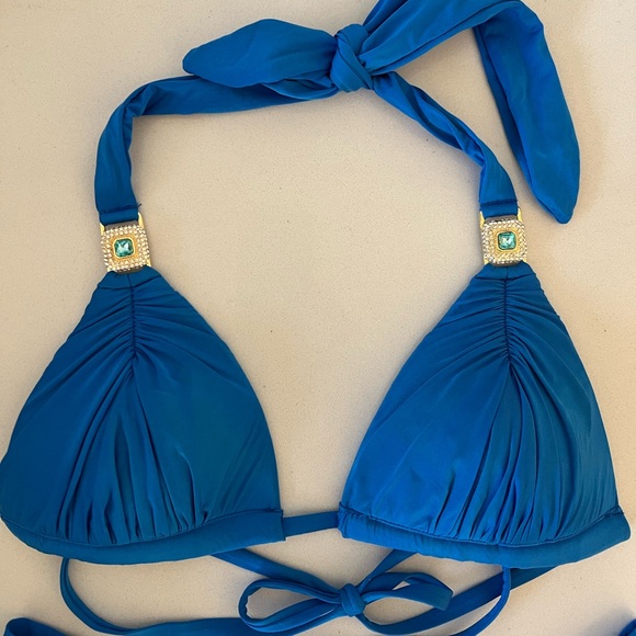 Dolcessa Swimwear Blue Bikini Set Size Medium - Picture 3 of 12